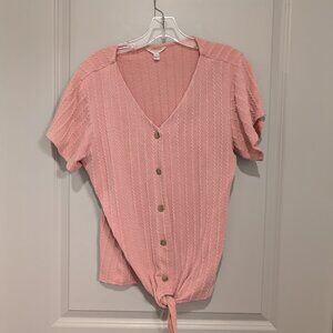 Weatherproof Vintage Women's Tie Front Top